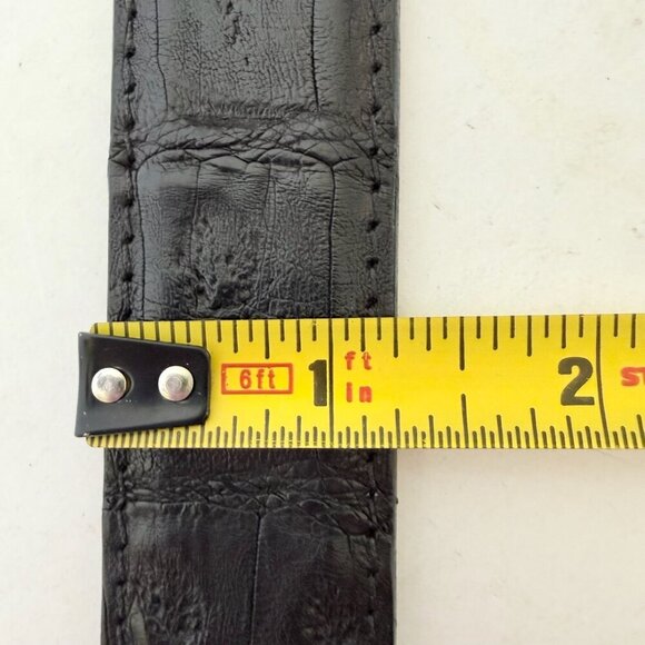 Rod Patrick RPM140 BLACK CAIMAN BELLY (E) Rod Patrick Boots Mens Western Belt 1.5 in Taper Genuine Black Caiman Leather 34